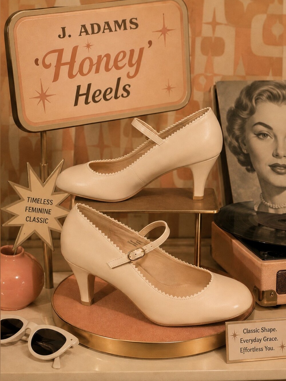 J. Adams “Honey” Mary Jane Heels – Nude – Women’s Size 10 – New in Box